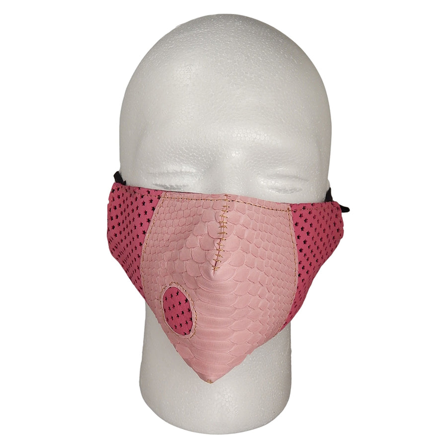 Anton -PYTHON and Leather COVID MASK in PINK