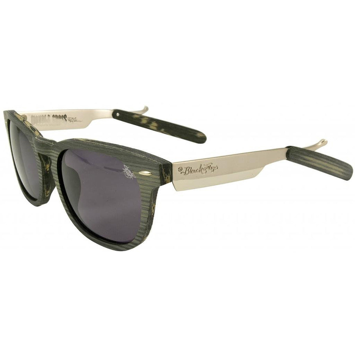 BLACK FLYS -  &quot;RAZOR&quot; Sunglasses By Double Cross in Grey Wood