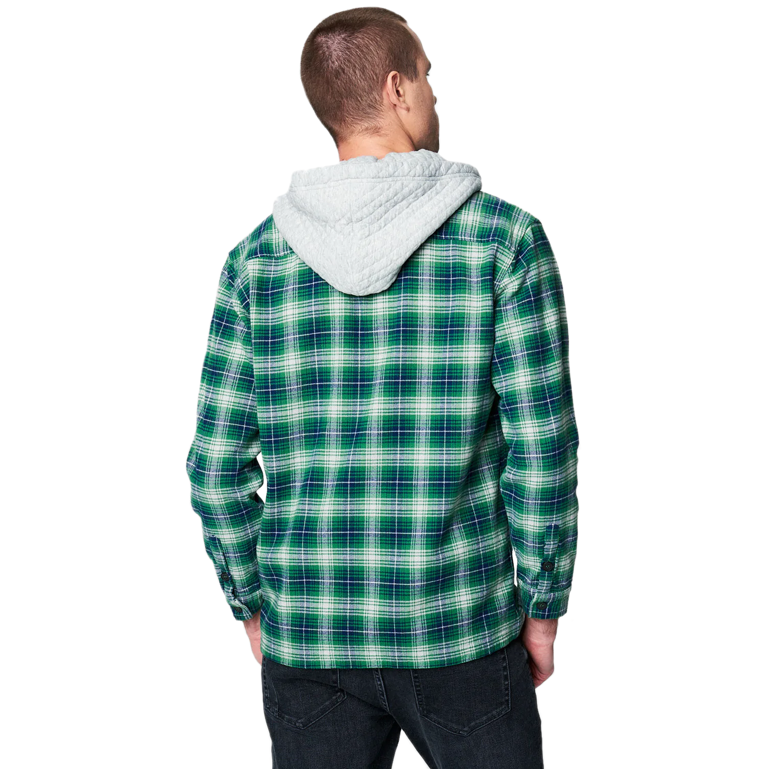 [BLANKNYC] - &quot;SHACKET&quot; in Green Plaid with Hood