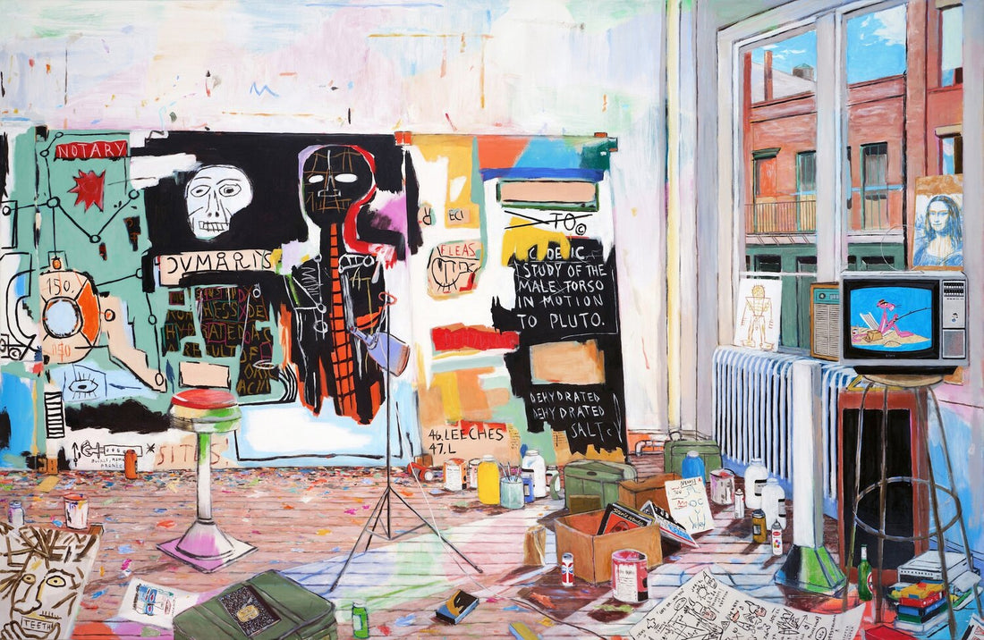 DAMIAN ELWES - "Number 35" - Hand Painted Jeans by Damian Elwes