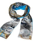 COWBOYS and DEMONS - "STAR WARS" C-3PO SCARF with Hand Applied Acrylic Accents