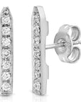 COCO & OM - "ONE MANOR"  14k White Gold Diamond Earring