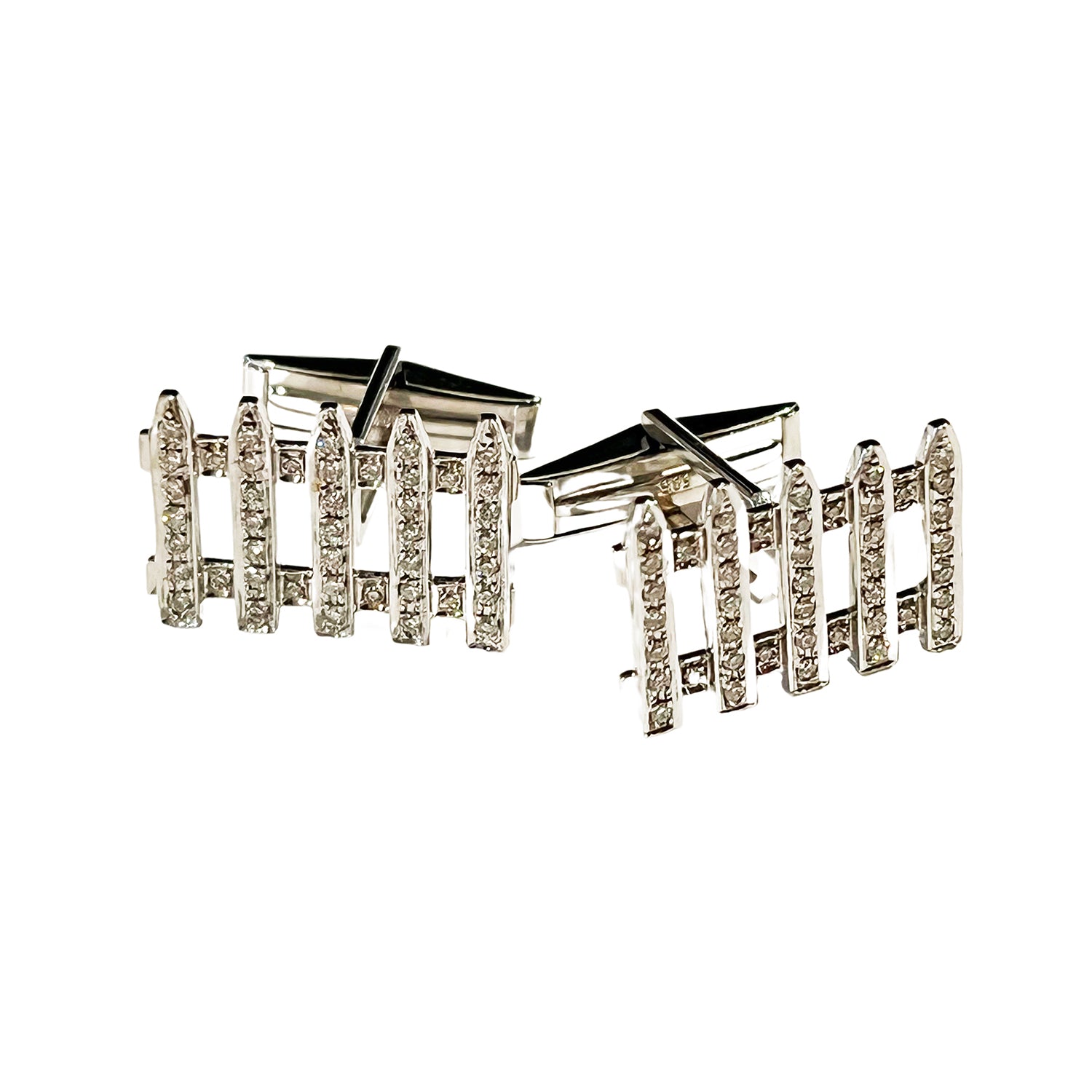 Coco &amp; Om - &quot;THE MANOR&quot; Diamond Cuff Links in White Gold