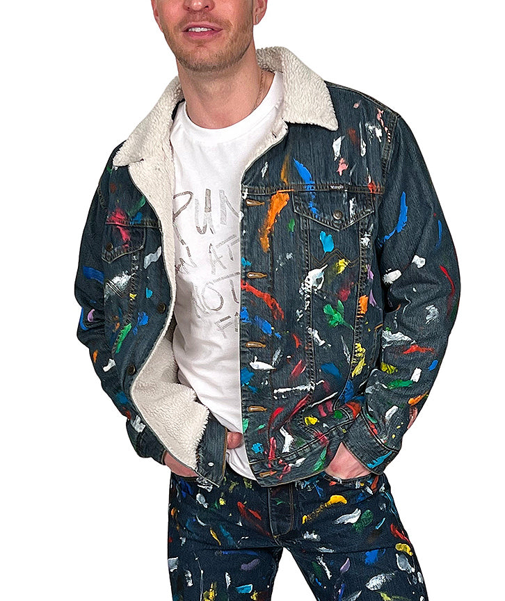 DAMIAN ELWES - &quot;Number 58&quot; - Hand Painted Denim Jacket by Damian Elwes