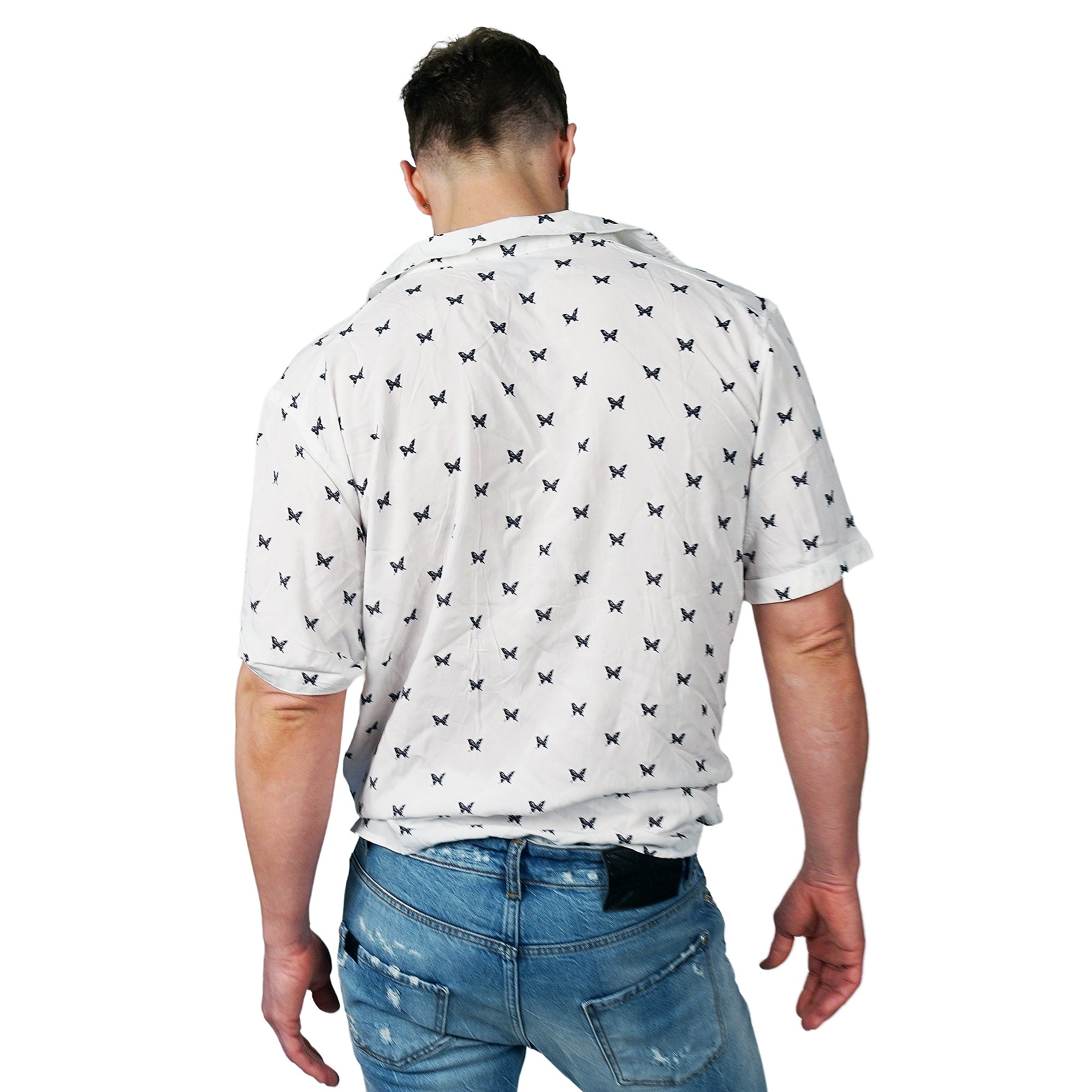 elevenPARIS - &quot;BUTTERFLIES&quot; Short Sleeve Button Down Shirt