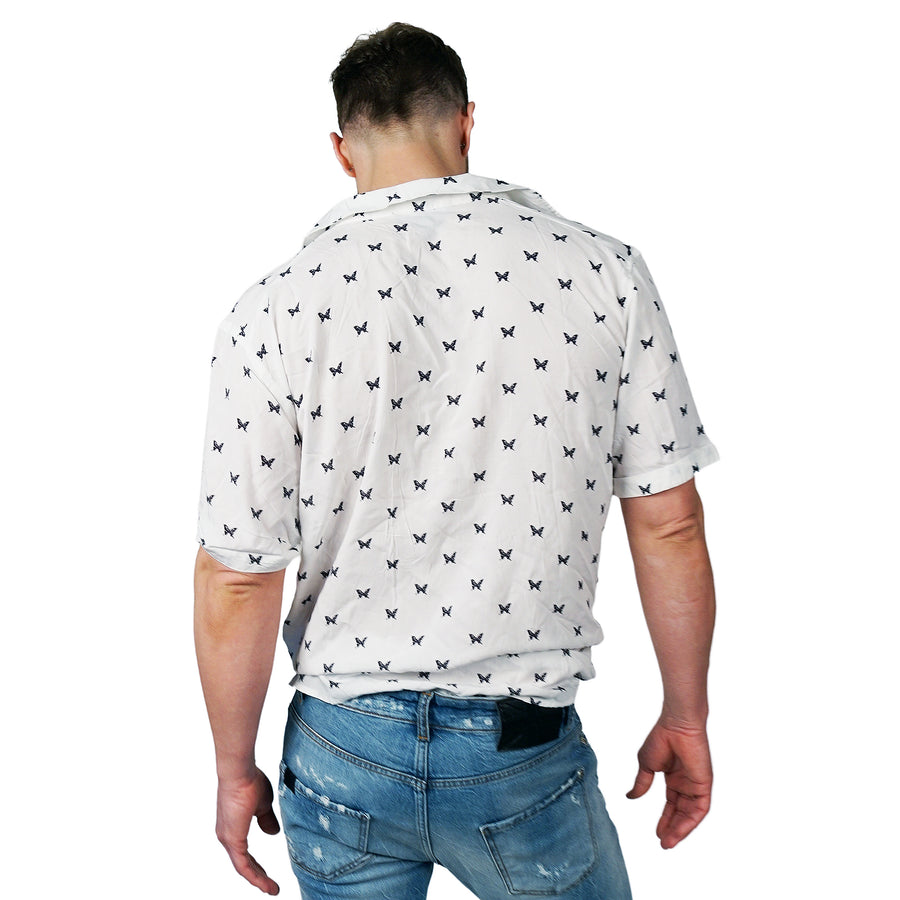 elevenPARIS - "BUTTERFLIES" Short Sleeve Button Down Shirt