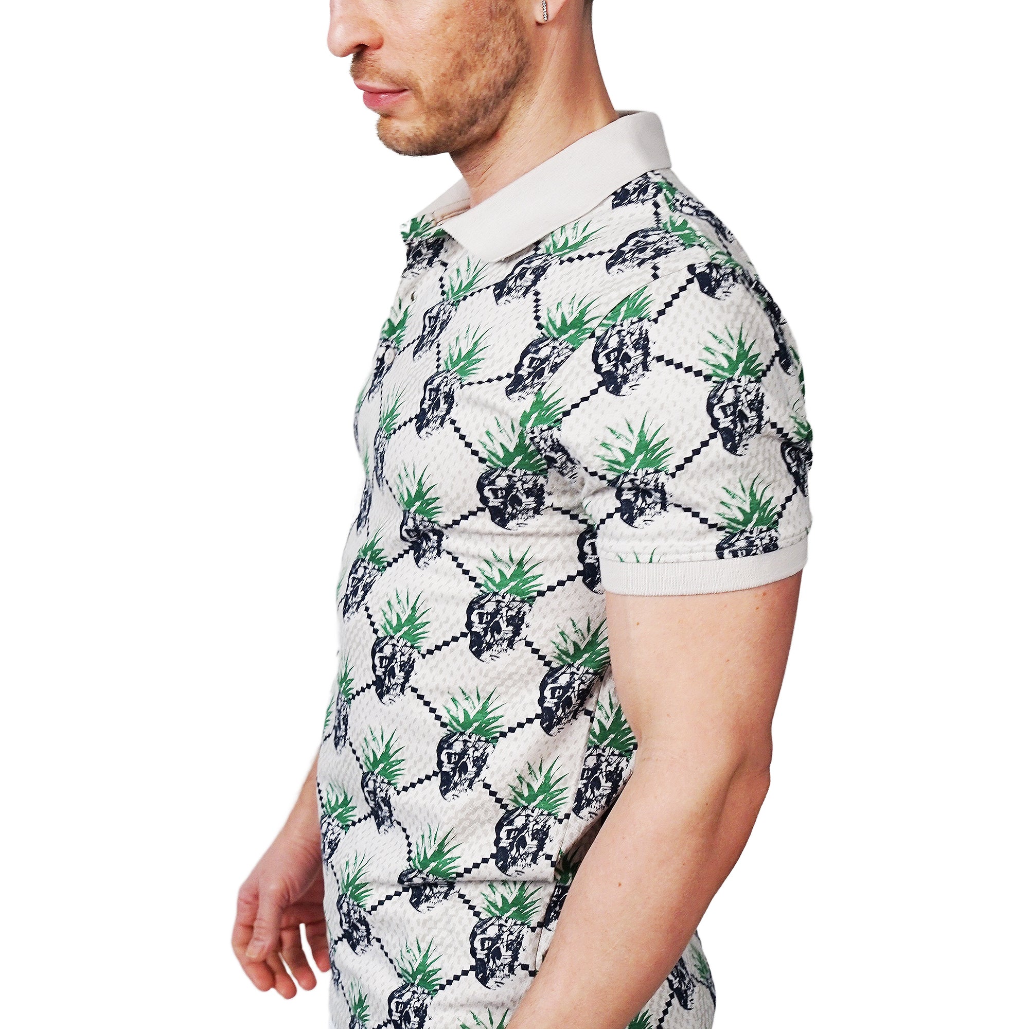 elevenPARIS - &quot;PINEAPPLE&quot; Polo Shirt in Nimbus Cloud