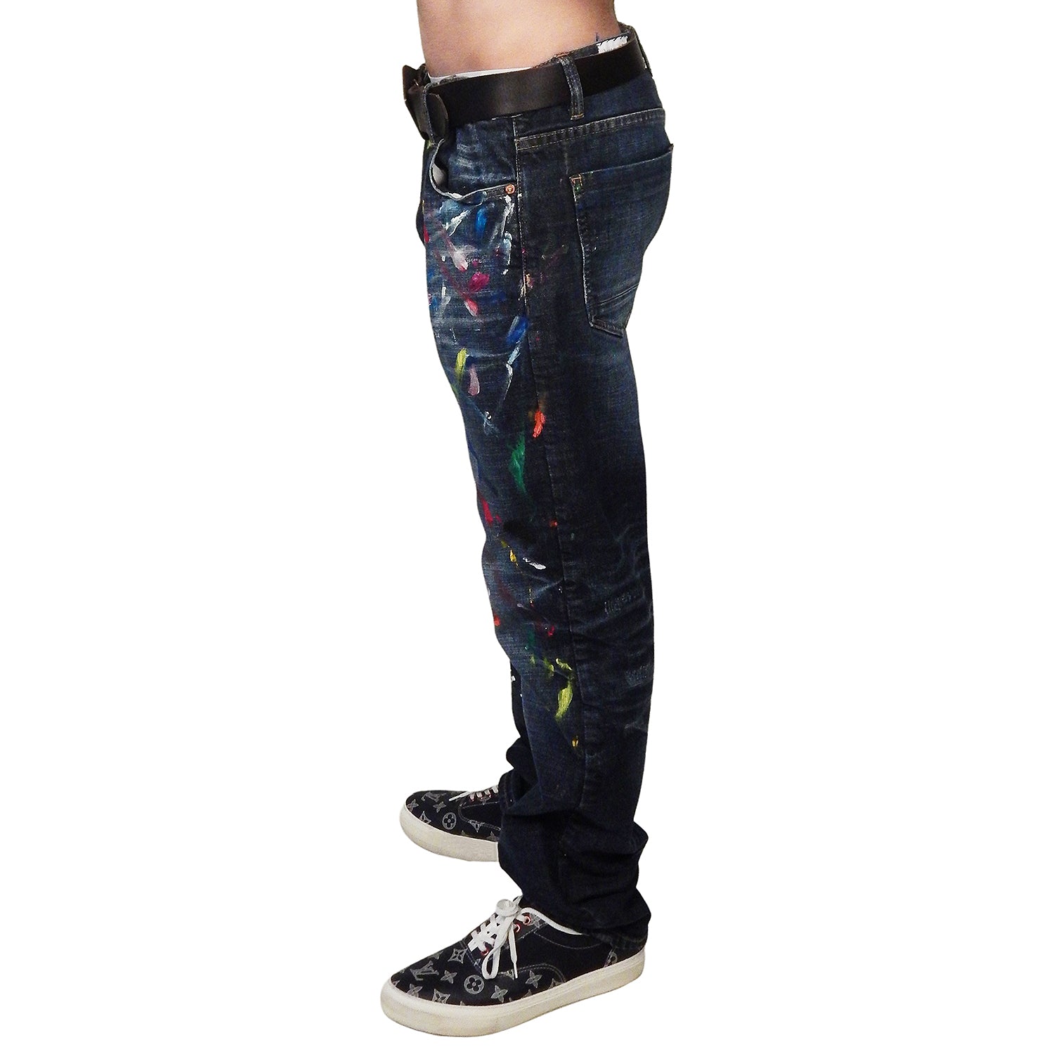 DAMIAN ELWES - &quot;Number 18&quot; - Hand Painted Jeans by Damian Elwes