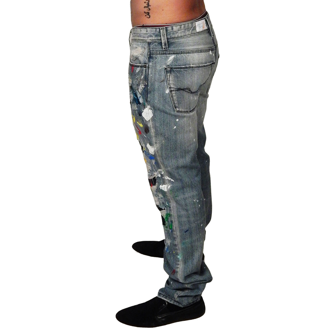 DAMIAN ELWES - "Number 49" - Hand Painted Jeans by Damian Elwes