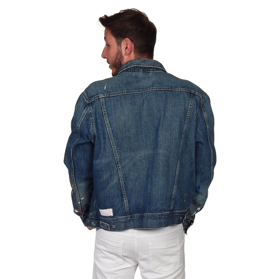 DAMIAN ELWES - "Number 87" - Hand Painted Denim Jacket by Damian Elwes