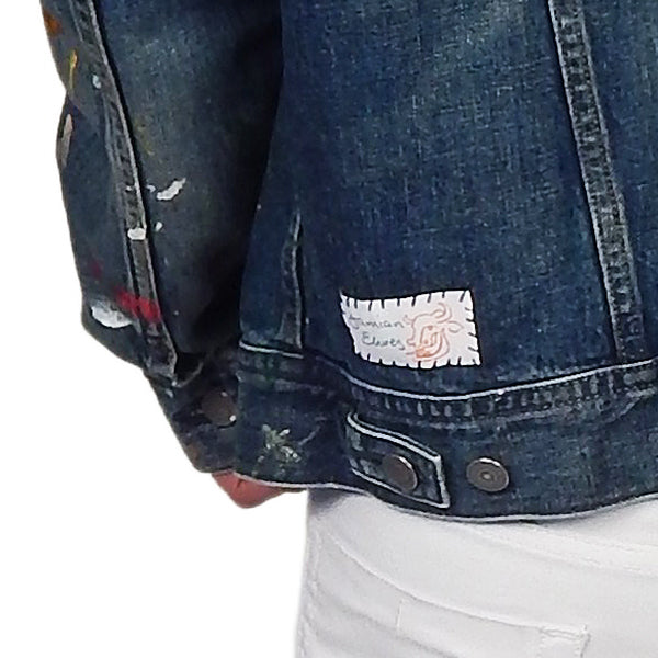 DAMIAN ELWES - &quot;Number 87&quot; - Hand Painted Denim Jacket by Damian Elwes