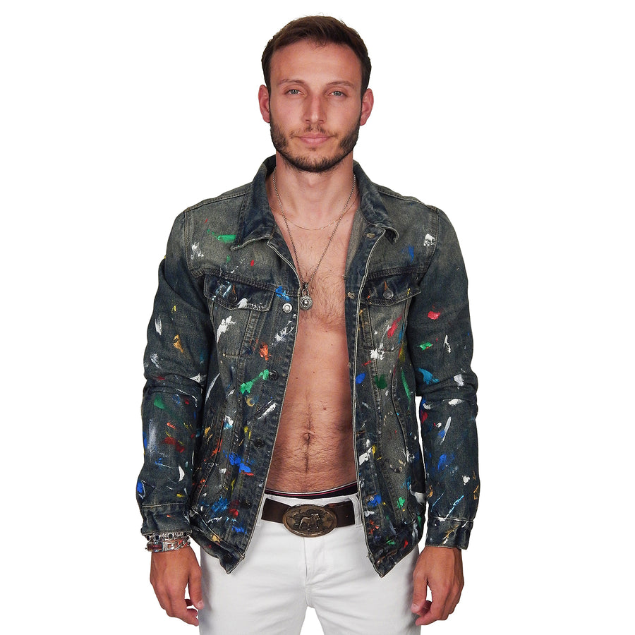 DAMIAN ELWES - "Number 26" - Hand Painted Denim Jacket by Damian Elwes