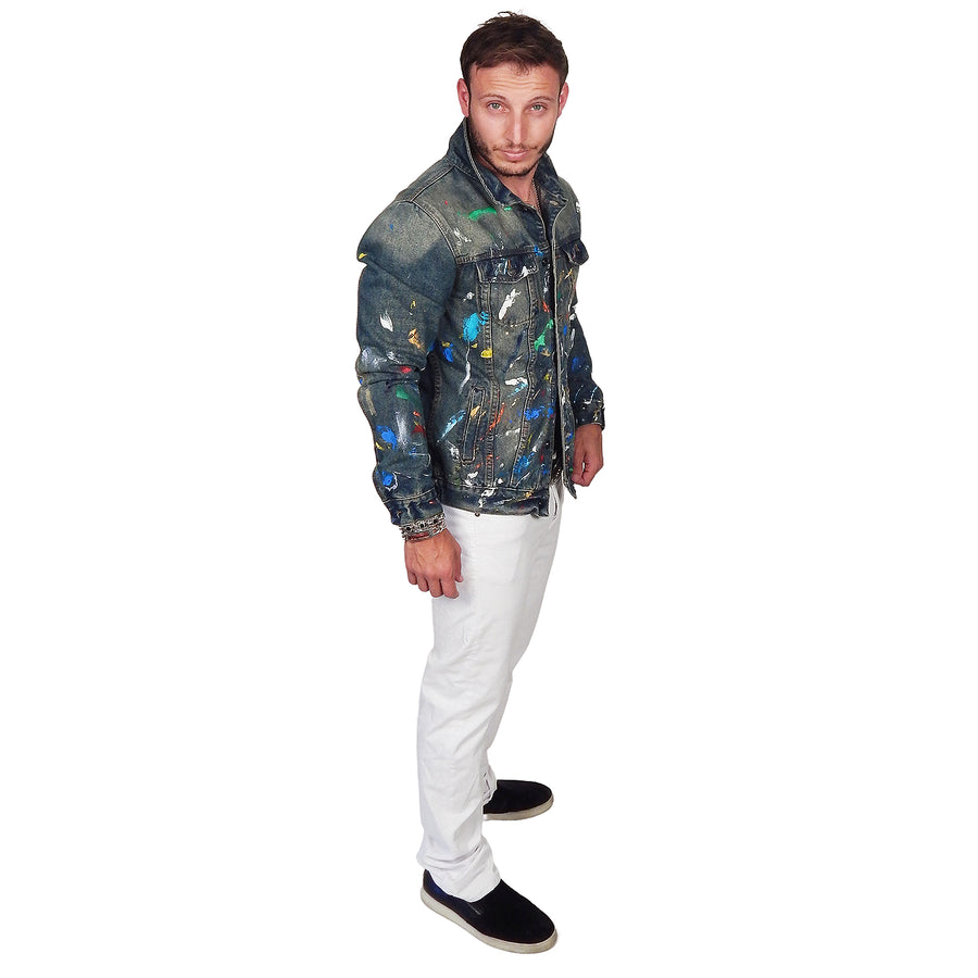 DAMIAN ELWES - "Number 26" - Hand Painted Denim Jacket by Damian Elwes