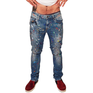 DAMIAN ELWES - "Number 93" - Hand Painted Jeans by Damian Elwes