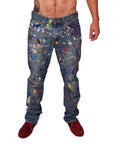 DAMIAN ELWES - "Number 117" - Hand Painted Jeans by Damian Elwes