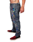 DAMIAN ELWES - "Number 117" - Hand Painted Jeans by Damian Elwes