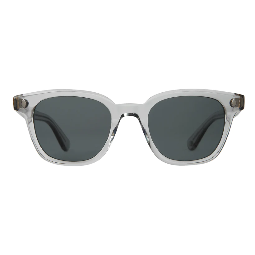 Garrett Leight - "BROADWAY" Sunglasses with "LLG" Frames and Semi-Flat Smoke Blue Lenses