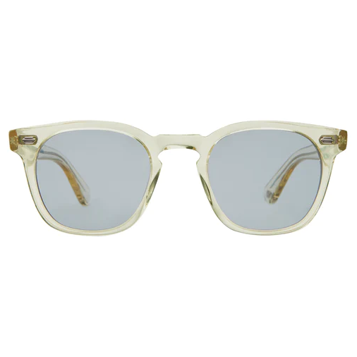 Garrett Leight - &quot;BYRNE&quot; Sunglasses with &quot;Pure Glass&quot; Colored Frames and Pure Blue Lenses