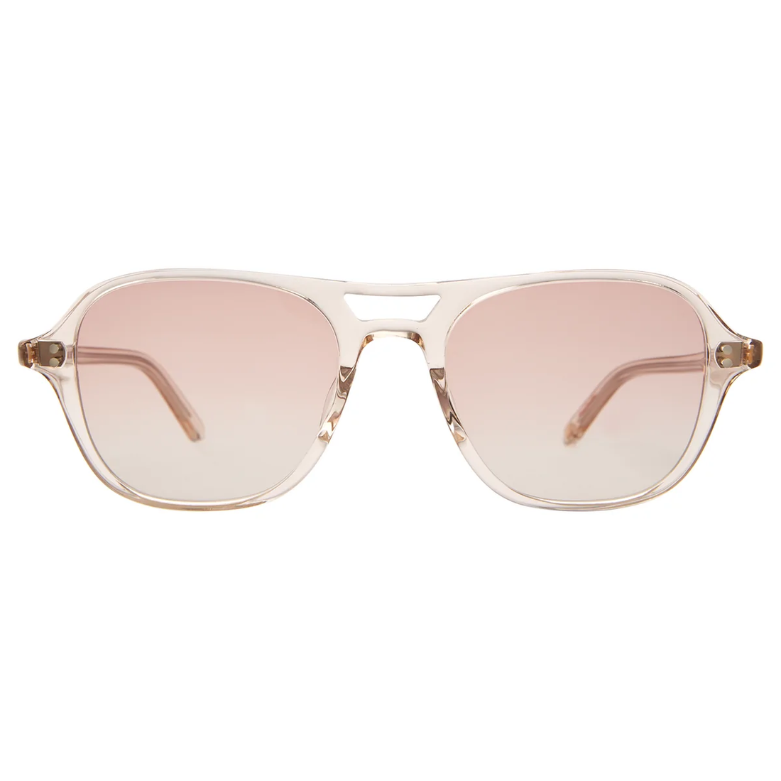 Garrett Leight - "DOC" Sunglasses with Shell Crystal Frames and Semi-Flat Sunrise Gradient Lenses