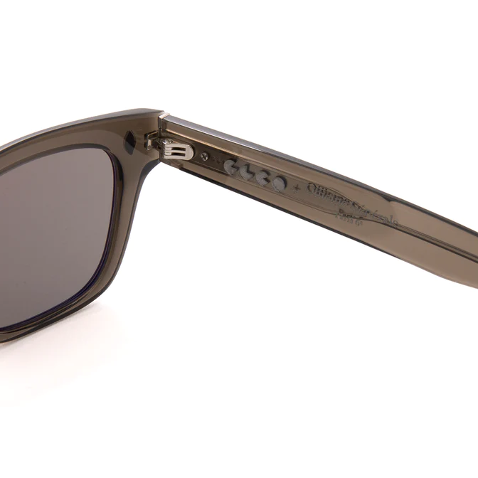 Garrett Leight - "GLCO x Officine Générale" Sunglasses with Black Glass Frames and Pure Grey Lenses