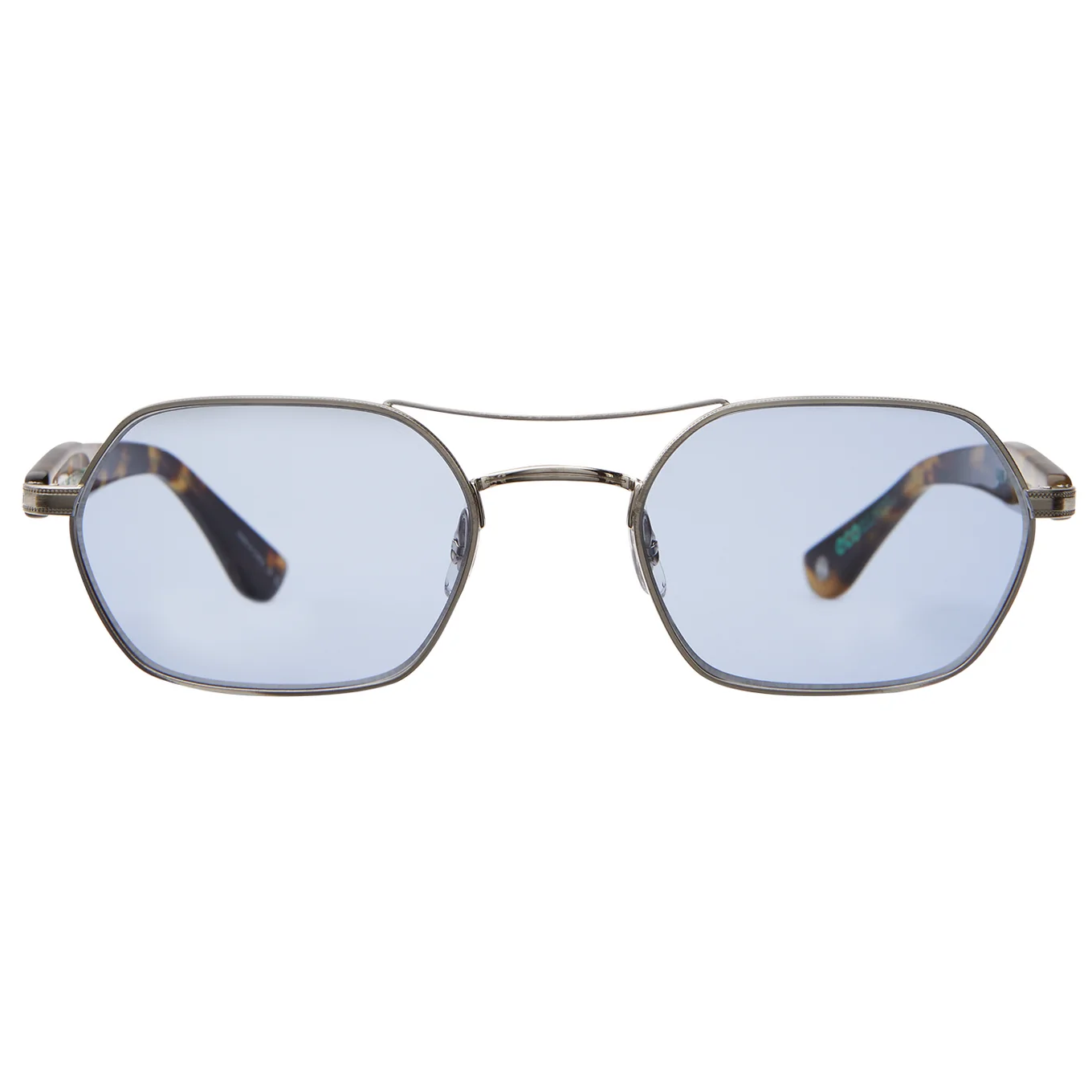 Garrett Leight - &quot;GOLDIE&quot; Sunglasses in Brushed Silver/Bio Spotted Tortoise Frames w/ Pacifica Lenses