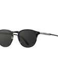 Garrett Leight - "HAMPTON" Sunglasses in BASALT Colored Frames with Semi-Flat Grey-Black Lenses