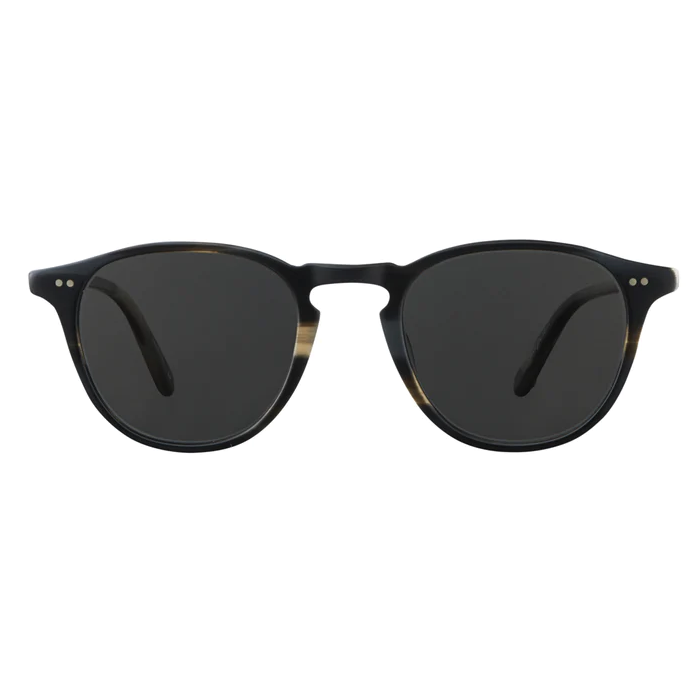 Garrett Leight - &quot;HAMPTON&quot; Sunglasses in BASALT Colored Frames with Semi-Flat Grey-Black Lenses