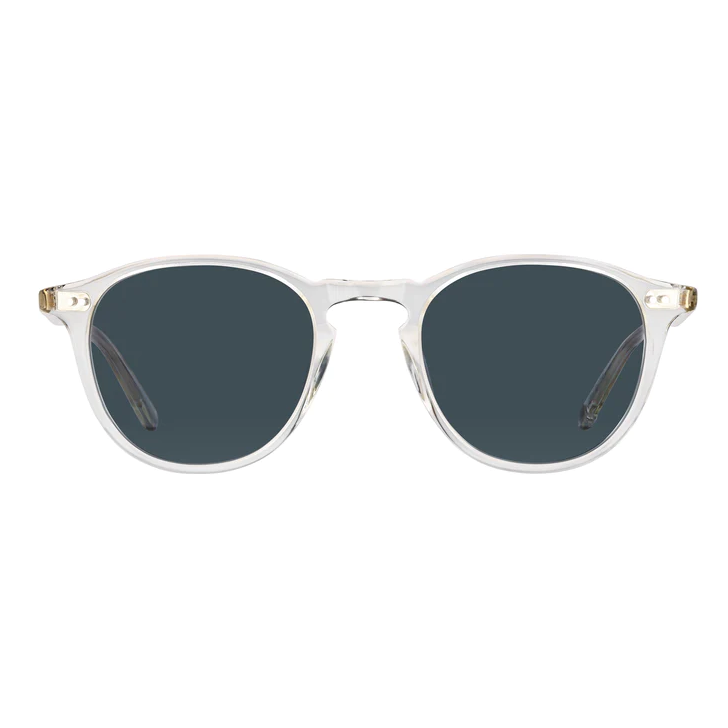 Garrett Leight - "HAMPTON" Sunglasses with "Pure Glass" Colored Frames and Semi-Flat Blue Smoke Lenses