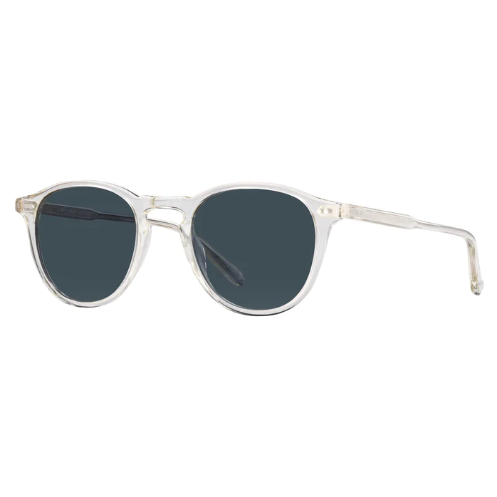 Garrett Leight - "HAMPTON" Sunglasses with "Pure Glass" Colored Frames and Semi-Flat Blue Smoke Lenses