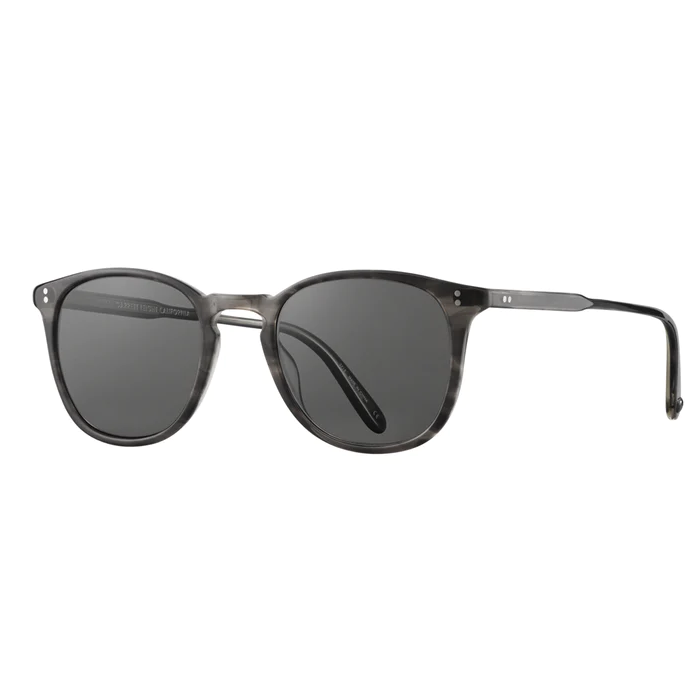 Garrett Leight - &quot;KINNEY&quot; Sunglasses in G.I. Tortoise Frames and Grey Polarized Lenses