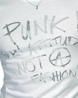 Men's John Richmond - "MAPAND PUNK" Studded T-Shirt in White