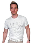 Men's John Richmond - "MAPAND PUNK" Studded T-Shirt in White