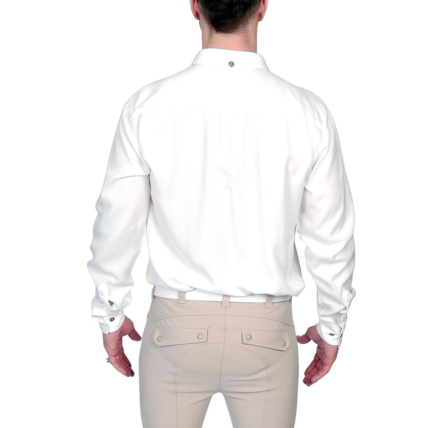 Men&#39;s John Richmond - &quot;OCCHIELLO&quot; Eyelet Accented Shirt in White