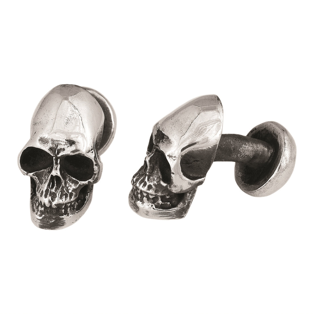King Baby Studios - "SKULL" with Ball Post Silver Cuff Links
