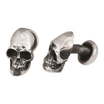 King Baby Studios - "SKULL" with Ball Post Silver Cuff Links
