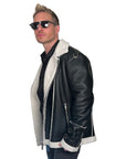 John Richmond - "BARTONE" Vegan Shearling Trim Jacket