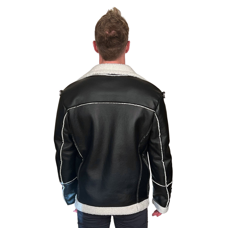 John Richmond - "BARTONE" Vegan Shearling Trim Jacket