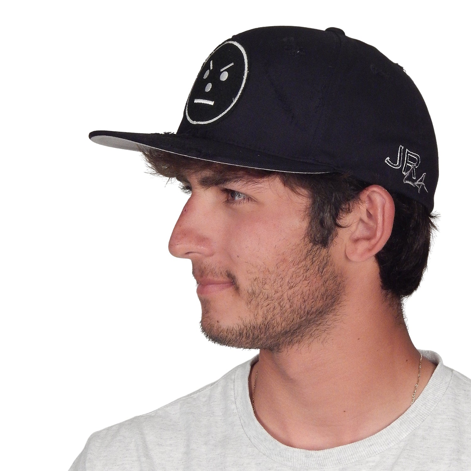 J. Ransom Collection - &quot;SERIOUS SNOWMAN&quot; Flat Billed Hat in Black on Black