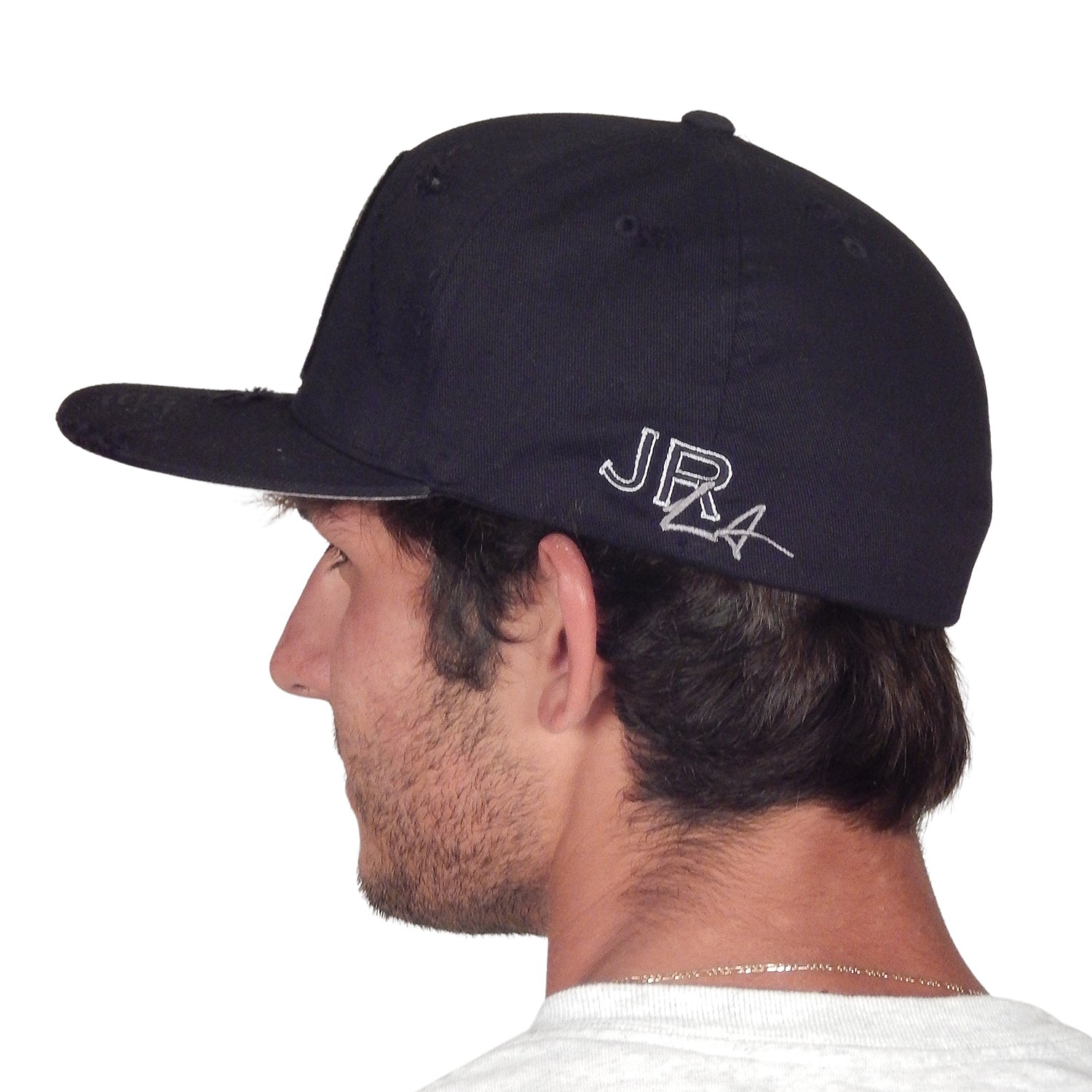 J. Ransom Collection - &quot;SERIOUS SNOWMAN&quot; Flat Billed Hat in Black on Black