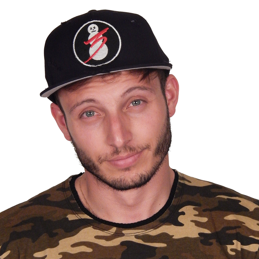 J. Ransom Collection - "CROSSED OUT" Flat Billed Hat in BLACK