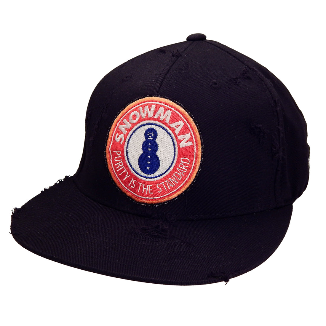 J. Ransom Collection - "SNOW PURITY" Flat Billed Hat in Black and Red