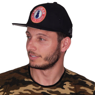 J. Ransom Collection - "SNOW PURITY" Flat Billed Hat in Black and Red