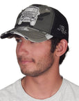 J. RANSOM Collection - "SNOWMAN in G WAGON" Grey Camouflage Trucker Hat