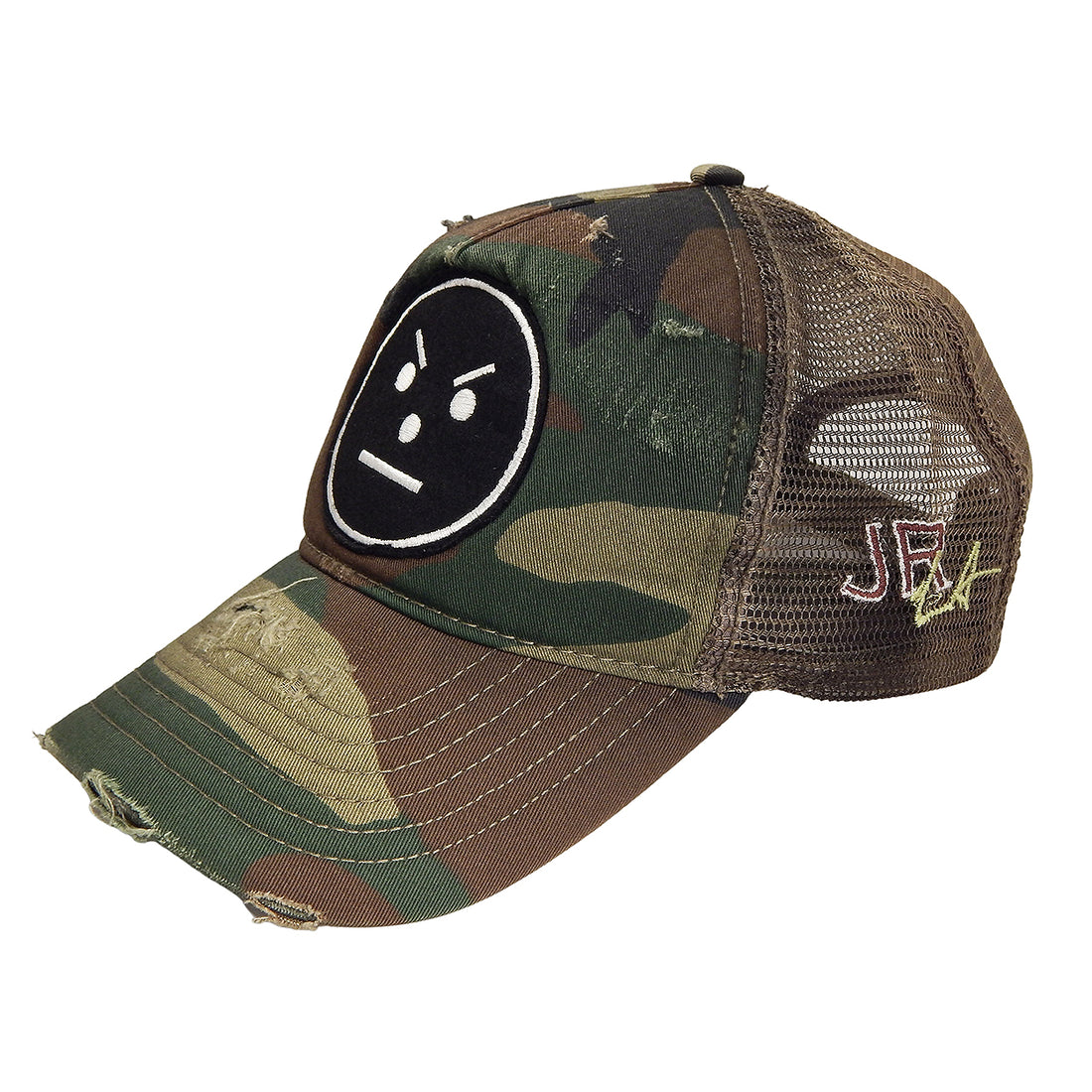 J. RANSOM Collection - "SERIOUS SNOWMAN" in Green Camouflage Trucker Hat