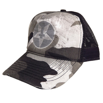 JUNKER Designs - "STAR" Trucker Hat in Grey Camouflage