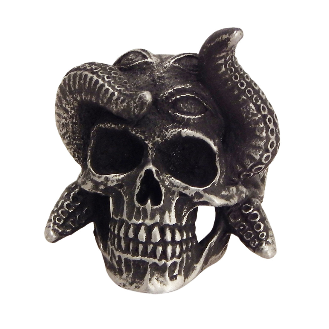 JUNKER DESIGNS - "TENTACLE SKULL" Ring in Pewter