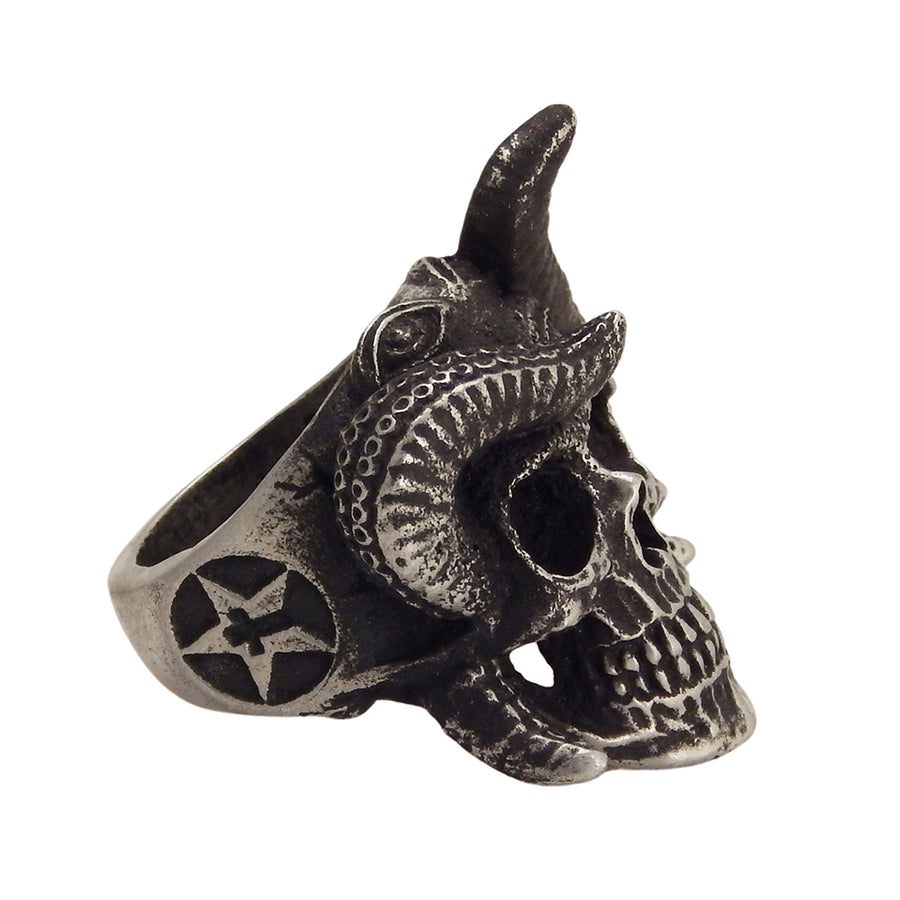 JUNKER DESIGNS - "TENTACLE SKULL" Ring in Pewter