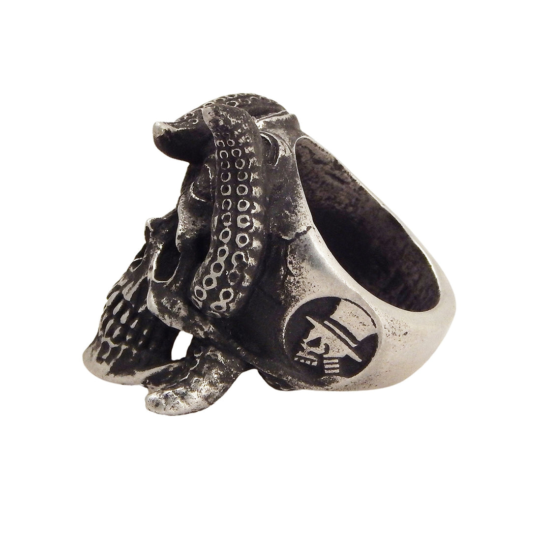 JUNKER DESIGNS - "TENTACLE SKULL" Ring in Pewter