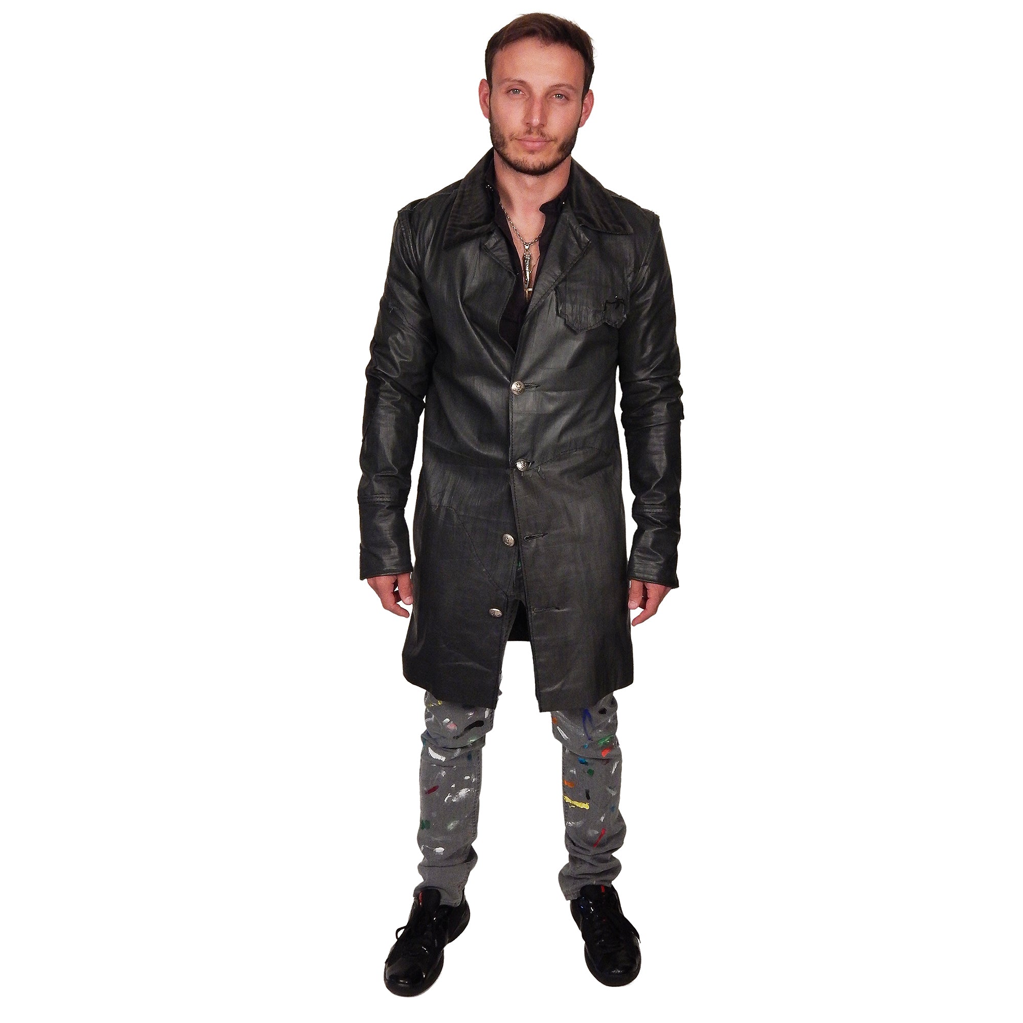 Men&#39;s JUNKER DESIGNS - &quot;CAMERON&quot; Custom Lambskin 3/4 Trench Jacket