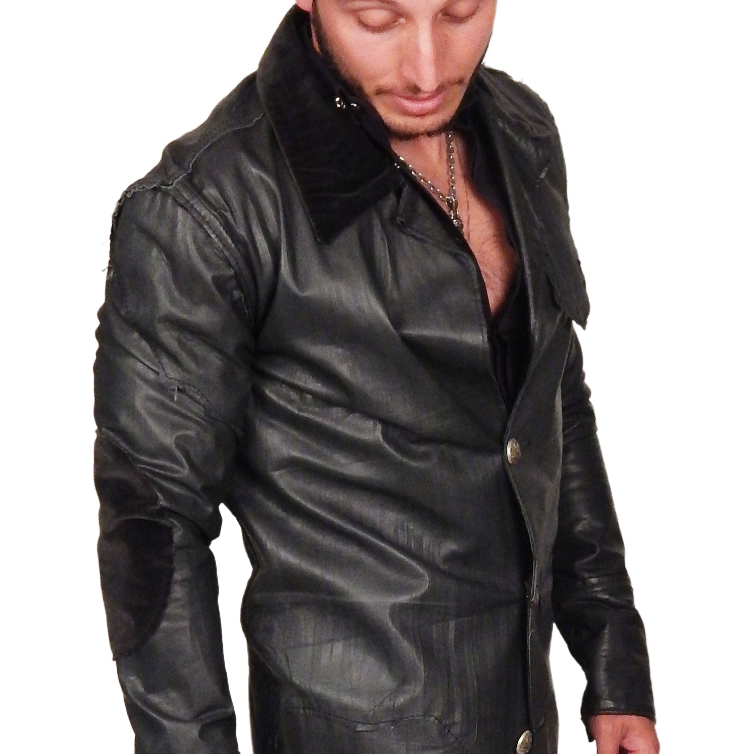 Men&#39;s JUNKER DESIGNS - &quot;CAMERON&quot; Custom Lambskin 3/4 Trench Jacket